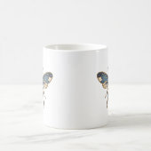 金と青の贅沢なラインアートの天体蜂マグ コーヒーマグカップ (中央)