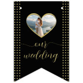 金と黒のドット柄 結婚式 オーダーメイド バンティングフラッグ (第2の旗)