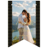 金と黒のドット柄 結婚式 オーダーメイド バンティングフラッグ (第1の旗)