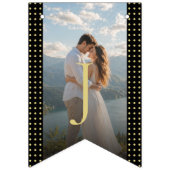 金と黒のドット柄 結婚式 オーダーメイド バンティングフラッグ (第3の旗)