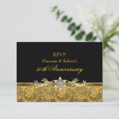 金と黒のバラの50周年記念RSVP 出欠カード (スタンド正面)