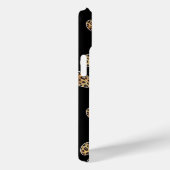 金と黒のヒョウ柄スパークル付き肉球プリント Case-Mate iPhoneケース (裏面 / 右)