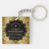 金と黒の結婚50周年記念 キーホルダー (裏面)