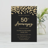 金と黒の結婚50周年記念 招待状 (スタンド正面)