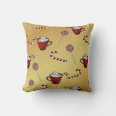 金にホットチョコレートとキャンディフェイクケーン クッション (正面)