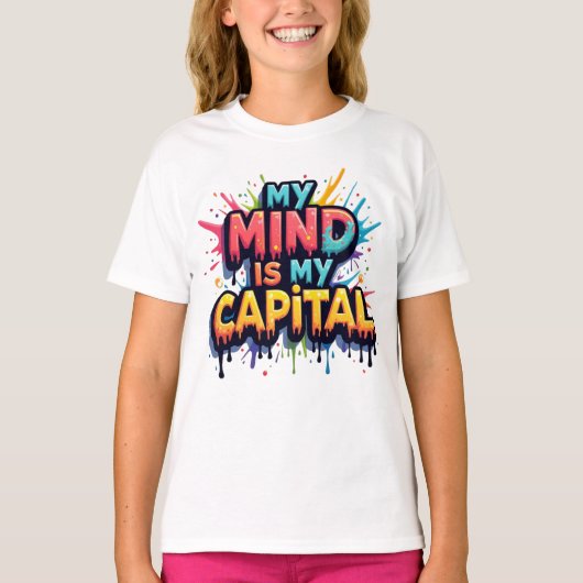 「金に対する心の強さ考え」 Tシャツ (正面)