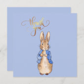 金のお礼のテキストのピーターザラビット サンキューカード (正面/裏面)