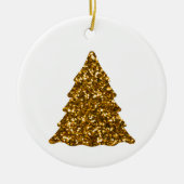金のきらめくクリスマスツリー セラミックオーナメント (正面)