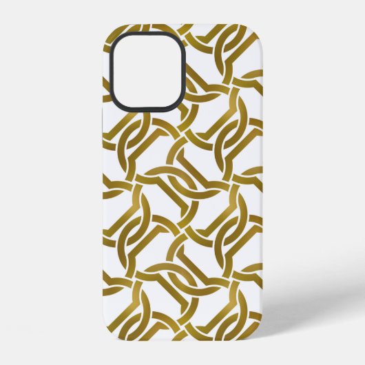 金のねじれたsの抽象的な繰り返し可能な背景 iPhoneケース (裏面)