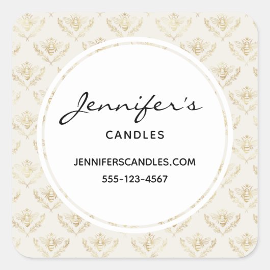 金ののまわりにと王冠 スクエアシール (正面)