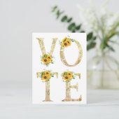 金のひまわりが投票する ポストカード (スタンド正面)