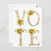 金のひまわりが投票する ポストカード (正面/裏面)