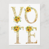 金のひまわりが投票する ポストカード (正面)