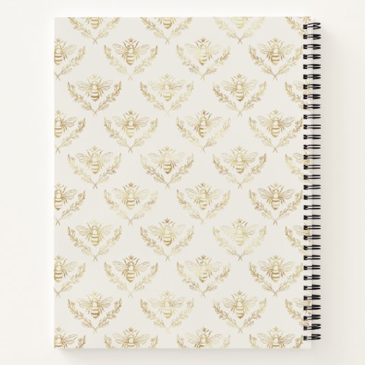 金のまわりにと王冠のモノグラム ノートブック (裏面)