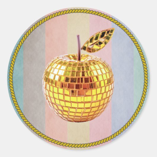 金のアップル ラウンドシール (正面)