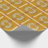 金のオークルの一周年記念か結婚ら50周年記念 ラッピングペーパー (角)