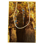 金のカエデの輝葉き- ミディアムペーパーバッグ (裏面)