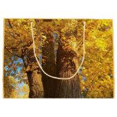 金のカエデの輝葉き- ラージペーパーバッグ (裏面)