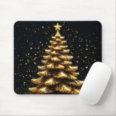 金のクリスマスツリー マウスパッド (マウス)