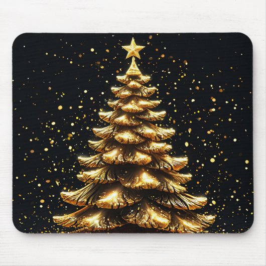 金のクリスマスツリー マウスパッド (正面)