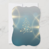 金のクリスマスツリー、星、リボン クリスマスパーティー 招待状 (裏面)