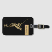 金のゴルファー ラゲッジタグ (正面横)
