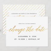 金のスクリプトを変更する 日付 結婚式延期 セーブザデート (正面/裏面)