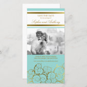 金のスタイリッシュらせん状は日付の写真カードを保存 セーブザデート (正面/裏面)