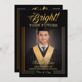 金のタッチ あなたの未来を輝かせよう。 招待状 (正面/裏面)