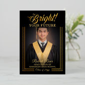 金のタッチ あなたの未来を輝かせよう。 箔招待状 (立ち正面)