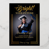 金のタッチ あなたの未来を輝かせよう。 箔招待状 (正面)