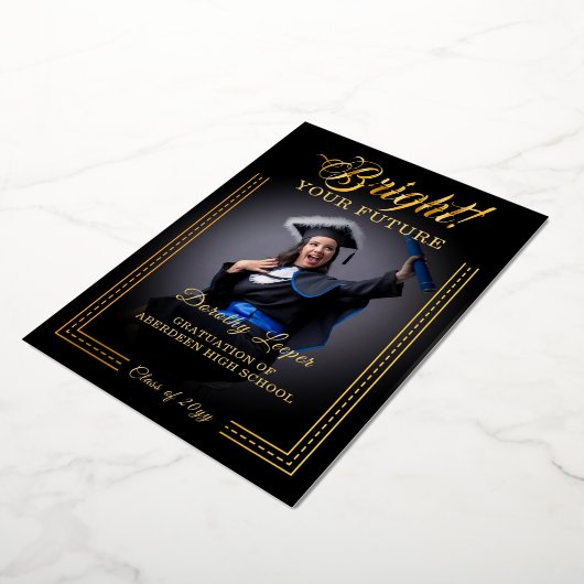 金のタッチ あなたの未来を輝かせよう。 箔招待状 (回転した状態)