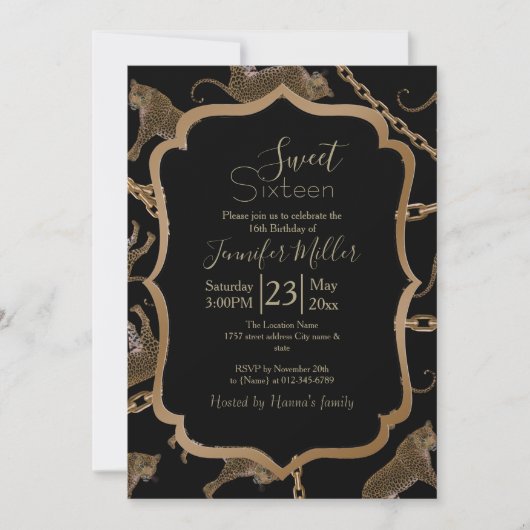 金のチェーングラマーヒョウチータ               招待状 (正面)