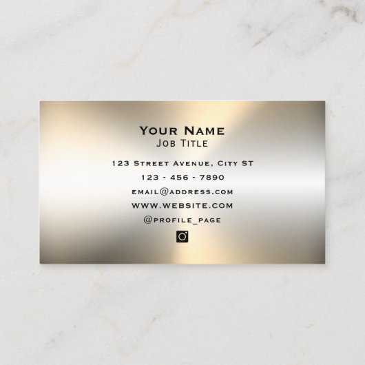 金のテクスチフェイクュアルメタリック車の 名刺 (裏面)