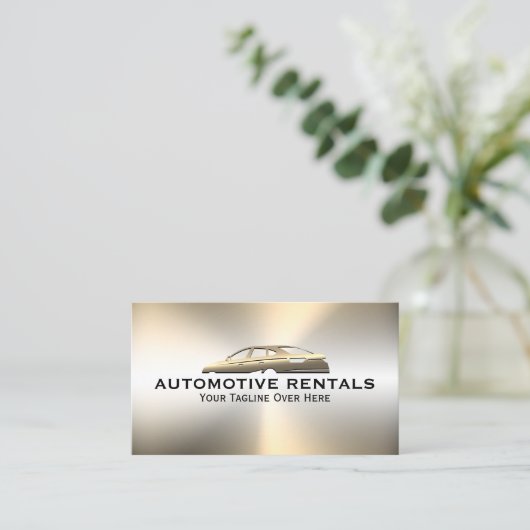 金のテクスチフェイクュアルメタリック車の 名刺 (スタンド正面)