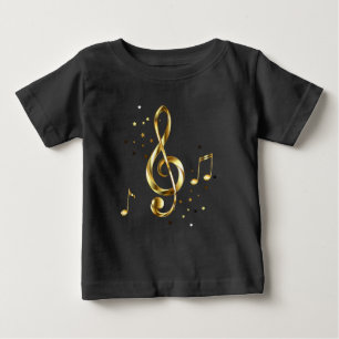 金のト音記号 ミュージック ベビーTシャツ