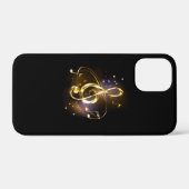 金のト音記号 ミュージック Case-Mate iPhoneケース (裏面 (横))