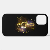 金のト音記号 ミュージック Case-Mate iPhoneケース (裏面 (横))