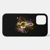 金のト音記号 ミュージック Case-Mate iPhoneケース (裏面 (横))