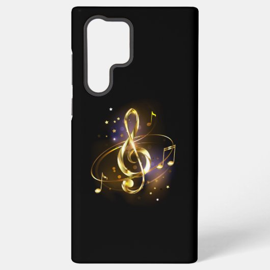 金のト音記号 ミュージック SAMSUNG GALAXYケース (裏面)
