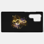 金のト音記号 ミュージック SAMSUNG GALAXYケース (裏面横)