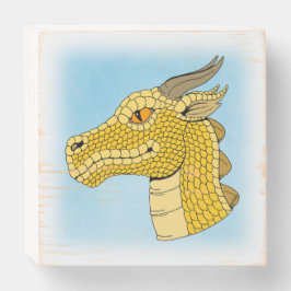 金のドラゴンの横顔 ウッドボックスサイン