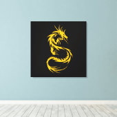 金のドラゴン キャンバスプリント (インサイチュ (ウッドフロア))