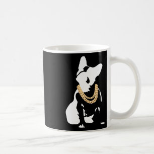 金のネックレスをつけたブルドッグ コーヒーマグカップ