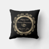 金のハートと渦巻き 50周年結婚記念日 クッション (裏面)