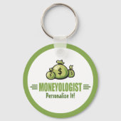 金のバッグユーモアのある物学者バンカーギャンブラー キーホルダー (正面)