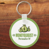 金のバッグユーモアのある物学者バンカーギャンブラー キーホルダー (正面)