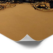 金のバラのオブジェ華美クトと装飾要素 ポスター (角)