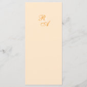 金のバラのリボンのモノグラムの結婚式 メニュー (裏面)