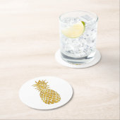 金のパイナップル ラウンドペーパーコースター (インサイチュ)
